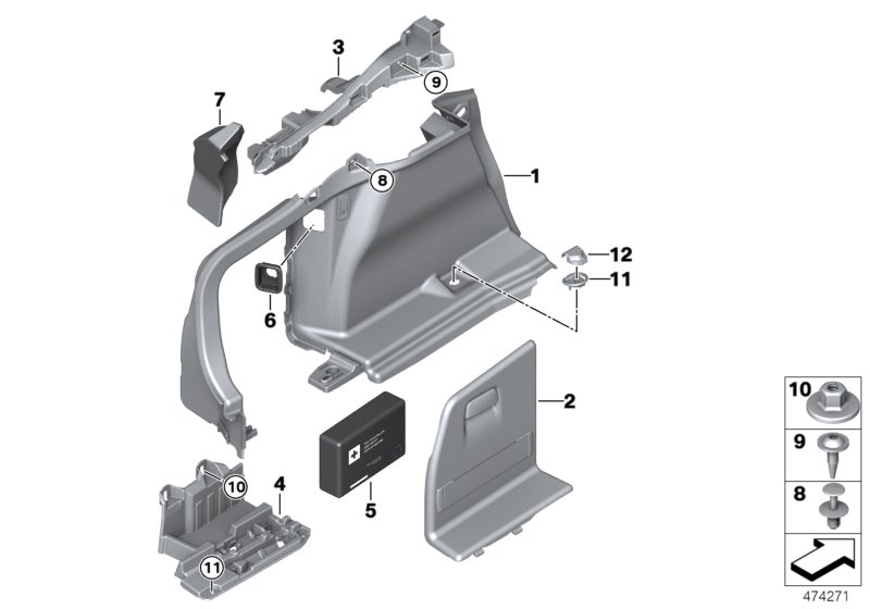 Trunk trim, left