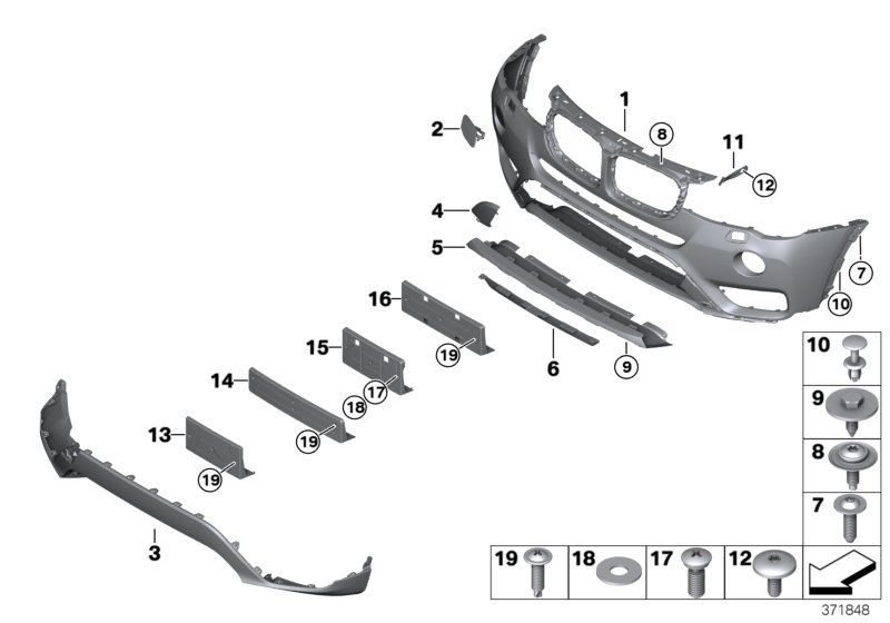 Trim panel, front