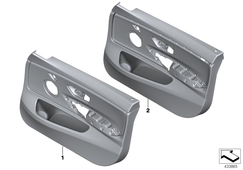 Door trim panel, front