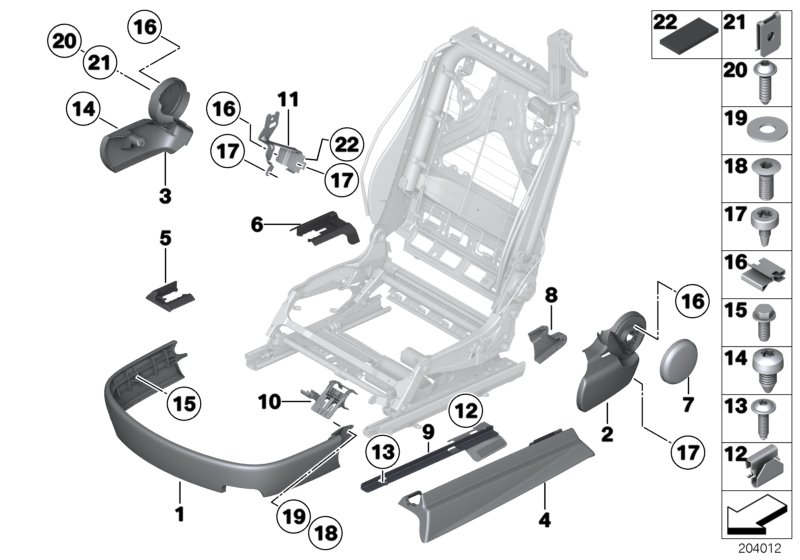 Seat front seat coverings