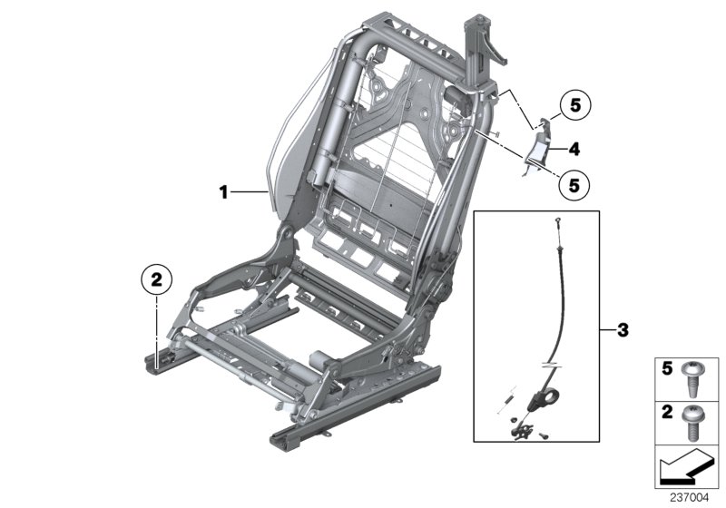 Front seat backrest frame