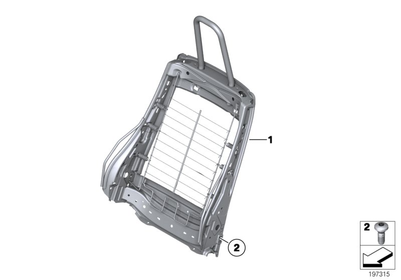 Front seat backrest frame/rear panel