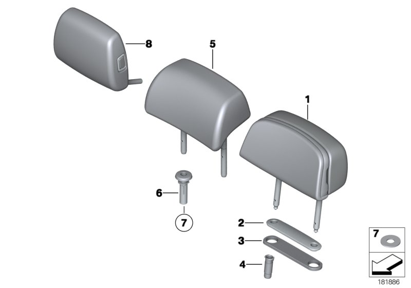 Rear seat head restraint