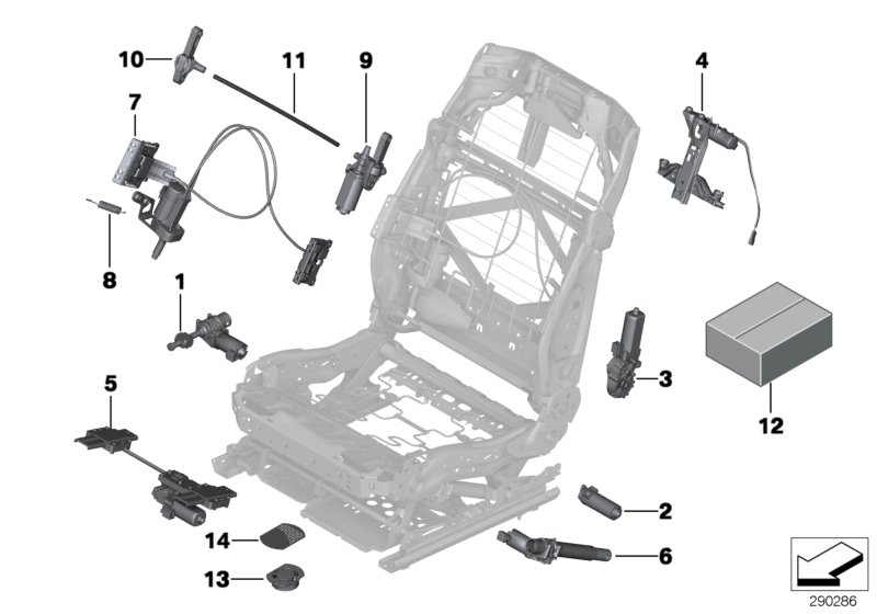 Seat, front, electrical system & drives