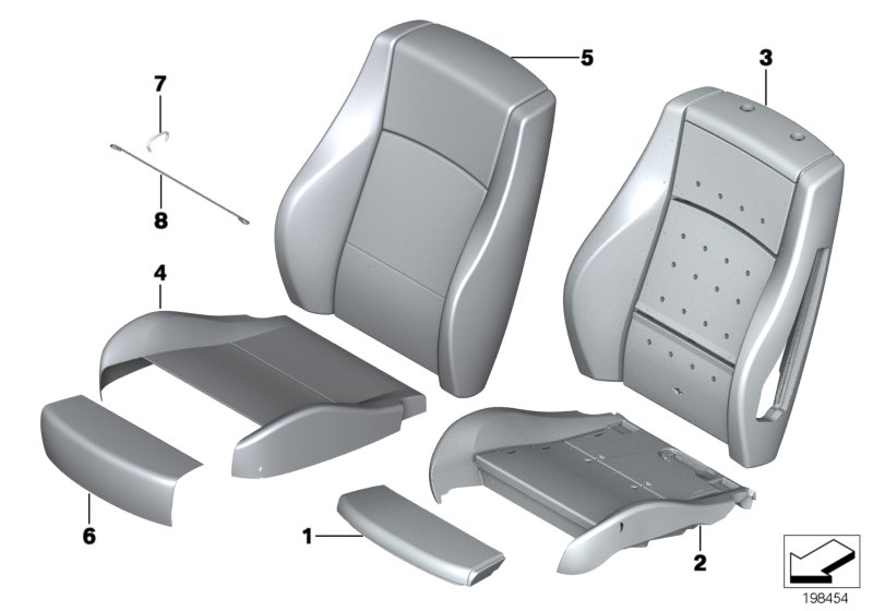 Seat, front, cushion &cover, sports seat