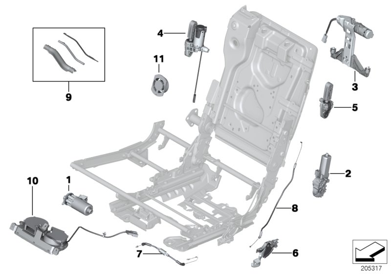 Seat, rear, drives