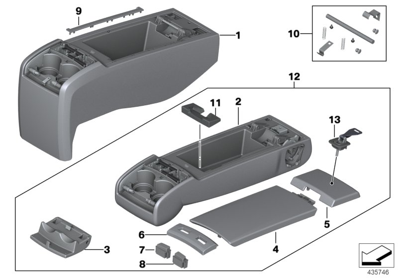 Rear seat centre armrest