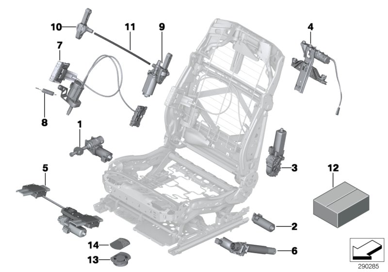 Seat, front, electrical system & drives