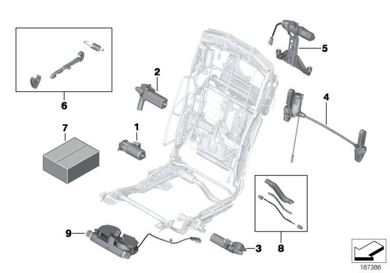 Seat, rear, electrical system and drives