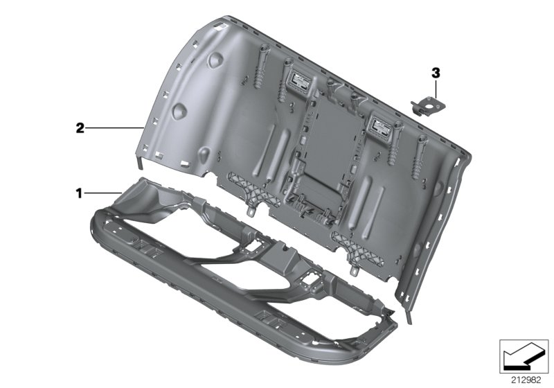Seat, rear, seat frame, basic seat