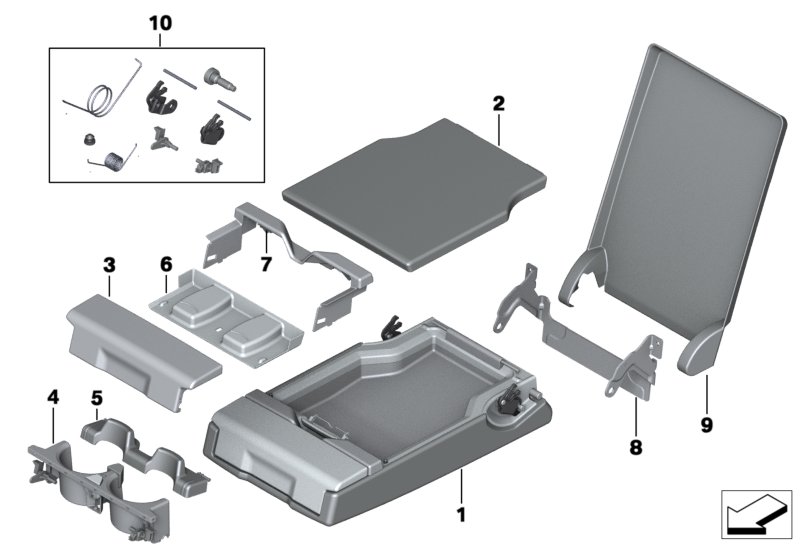 Rear seat centre armrest