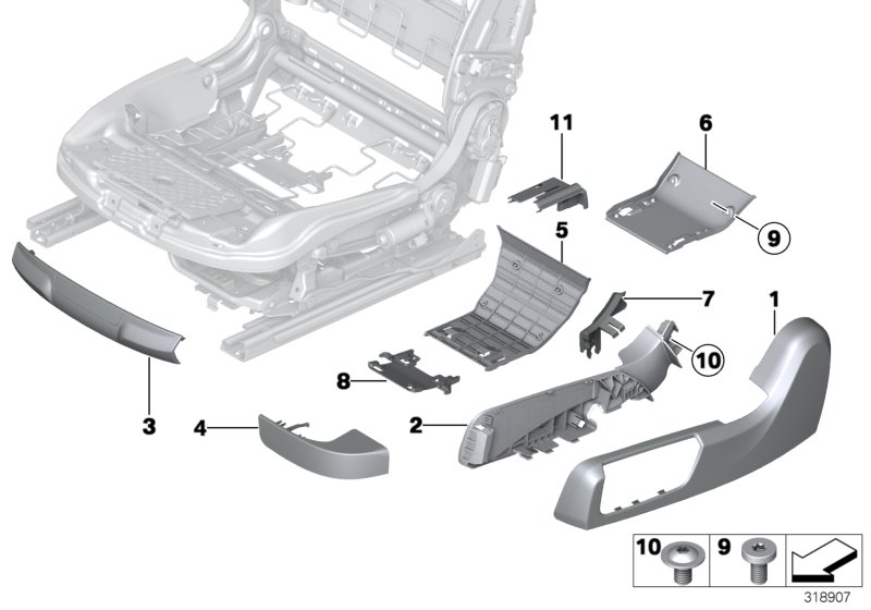 Seat front seat coverings