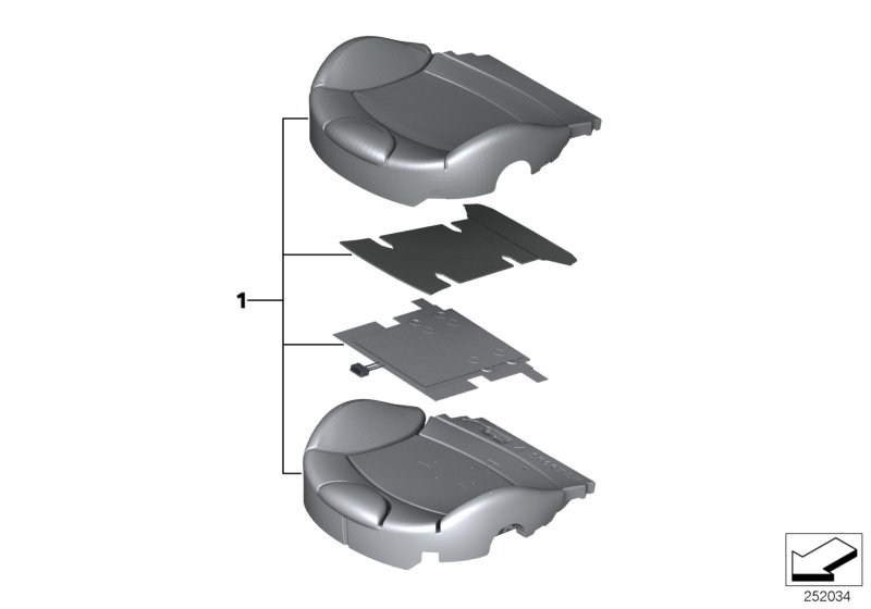 Seat, front, cushion and cover