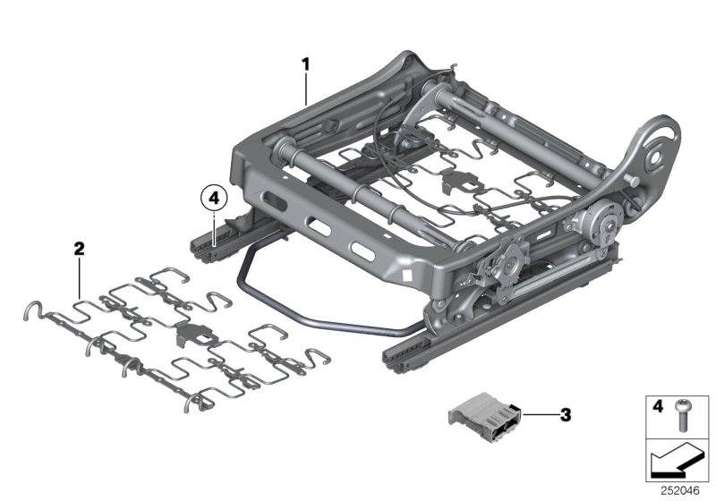 Seat, front, seat frame