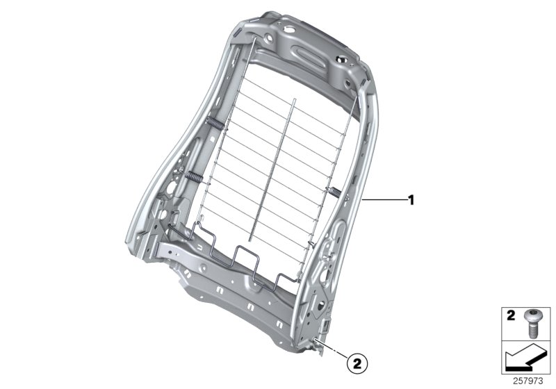 Seat, front, backrest frame