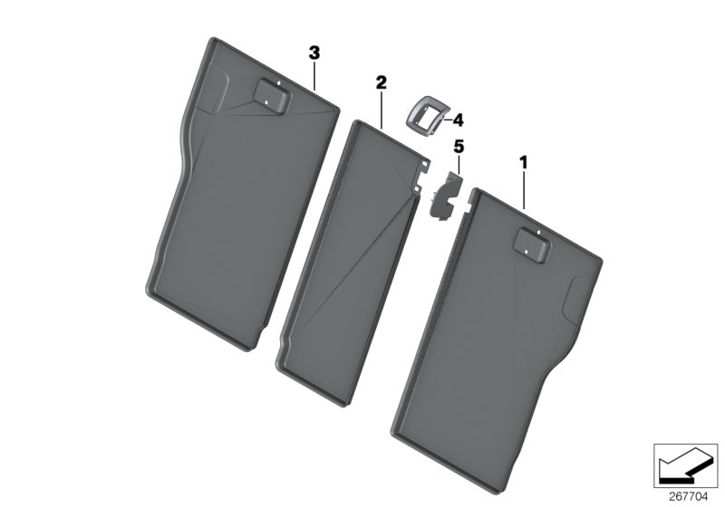 Seat, rear, seat trims