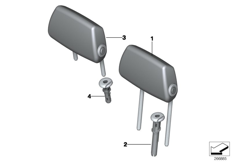 Rear seat head restraint