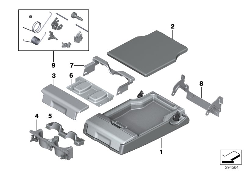 Rear seat centre armrest