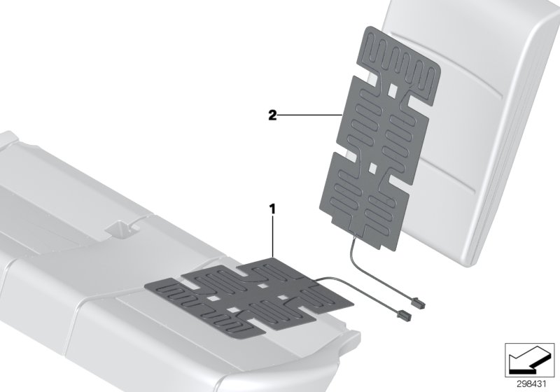 Electrical parts, seat heating, rear
