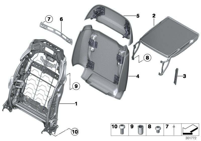 Seat, front, folding table