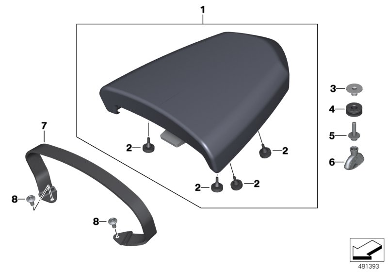 Seat bench, pillion