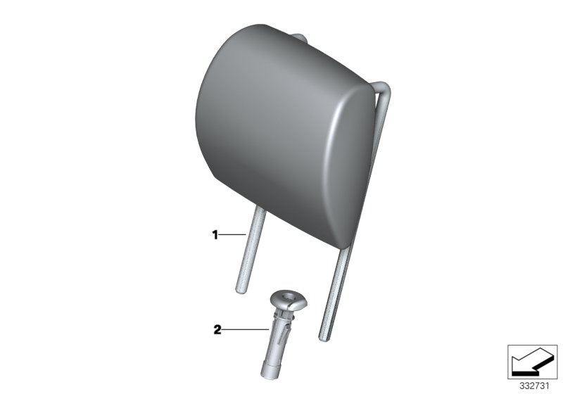Seat, rear, head restraint, 3rd row