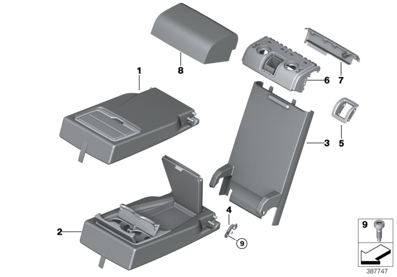 Rear seat centre armrest