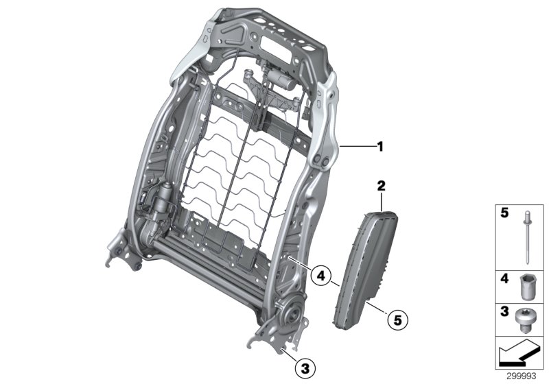 Seat, front, backrest frame