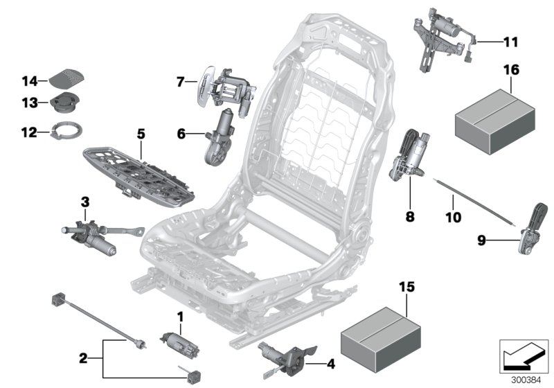 Seat, front, electrical system & drives