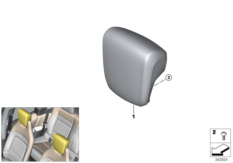 Seat, front, head restraint