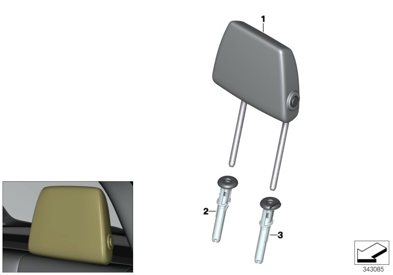 Rear seat head restraint