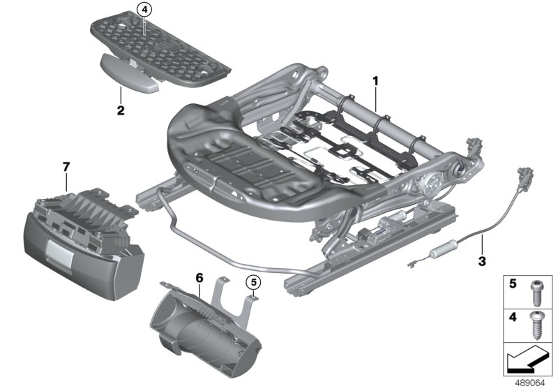 Seat, front, seat frame