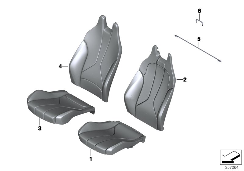 Seat, front, cushion and cover