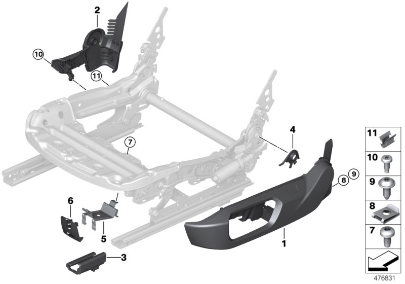 Seat, front, seat panels, electrical