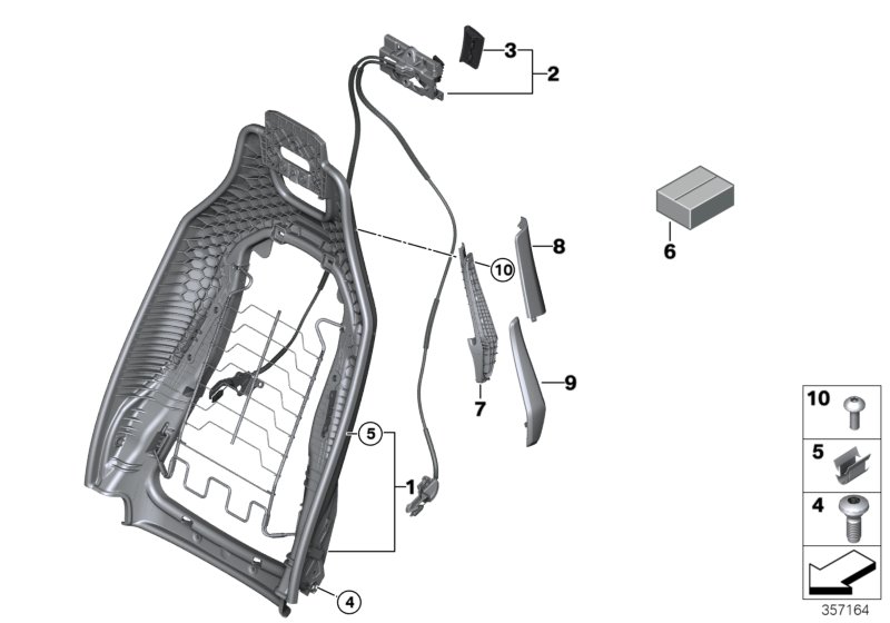 Seat, front, backrest frame