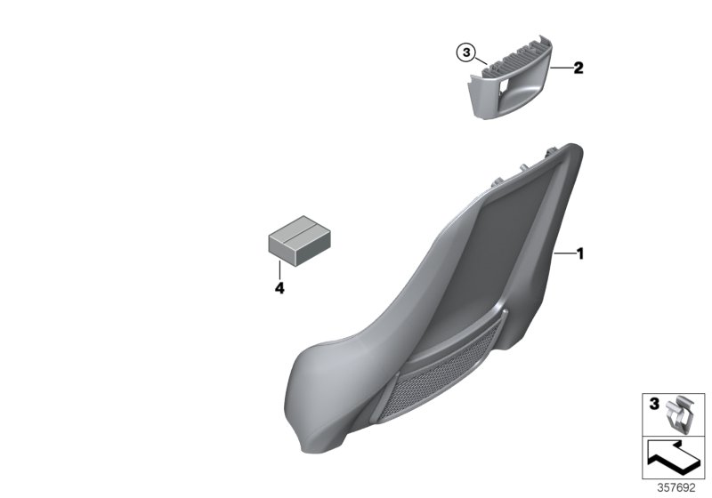 Set, front, backrest trims