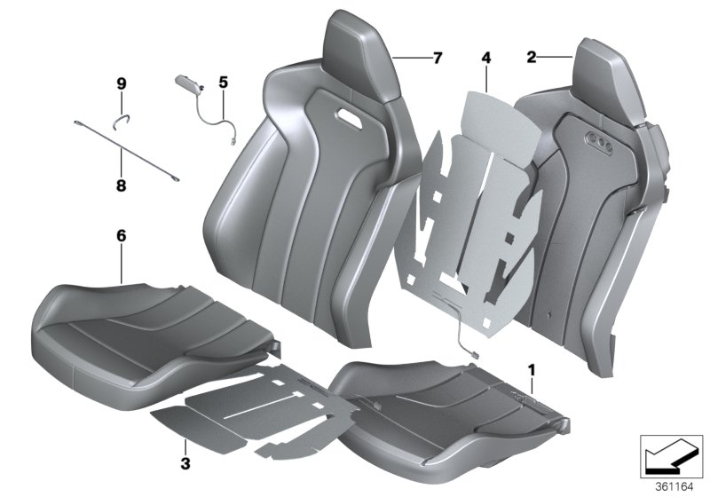 Seat, front, cushion &cover, sports seat