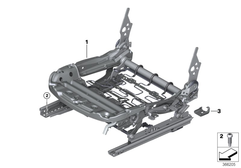 Seat, front, seat frame