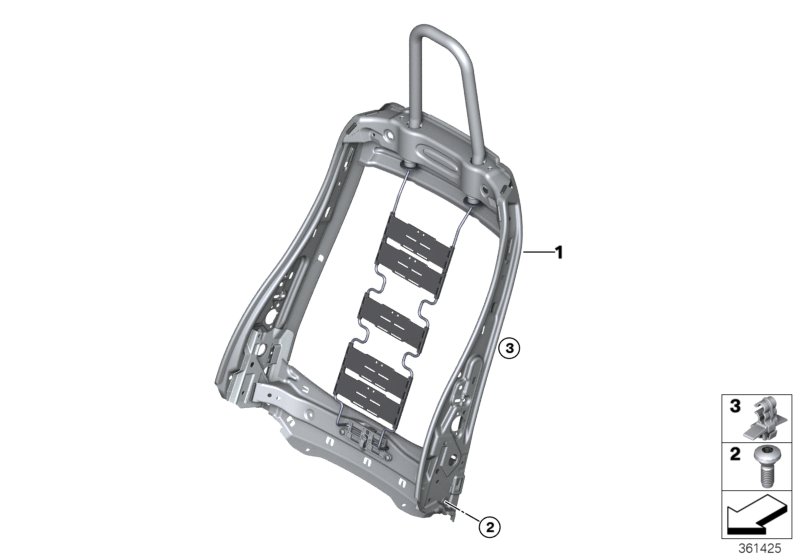 Seat, front, backrest frame