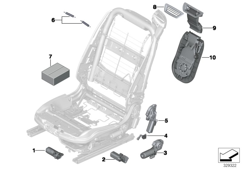 Seat, front, electrical system & drives