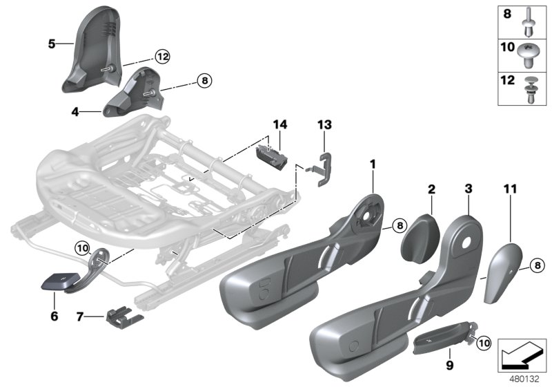 Seat front seat coverings
