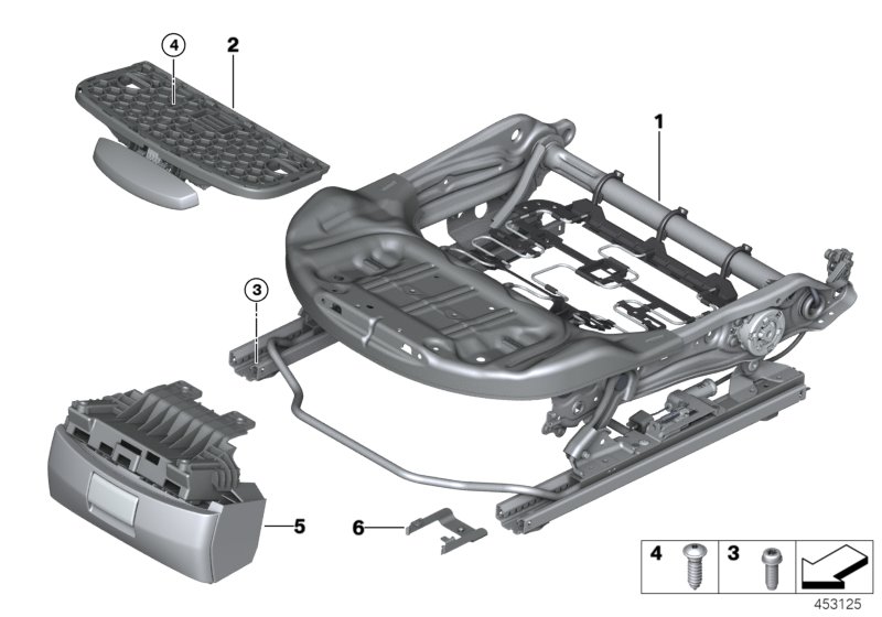 Seat, front, seat frame