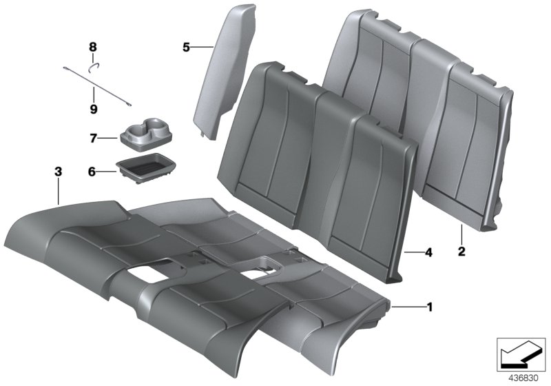Seat, rear, cushion, & cover, basic seat