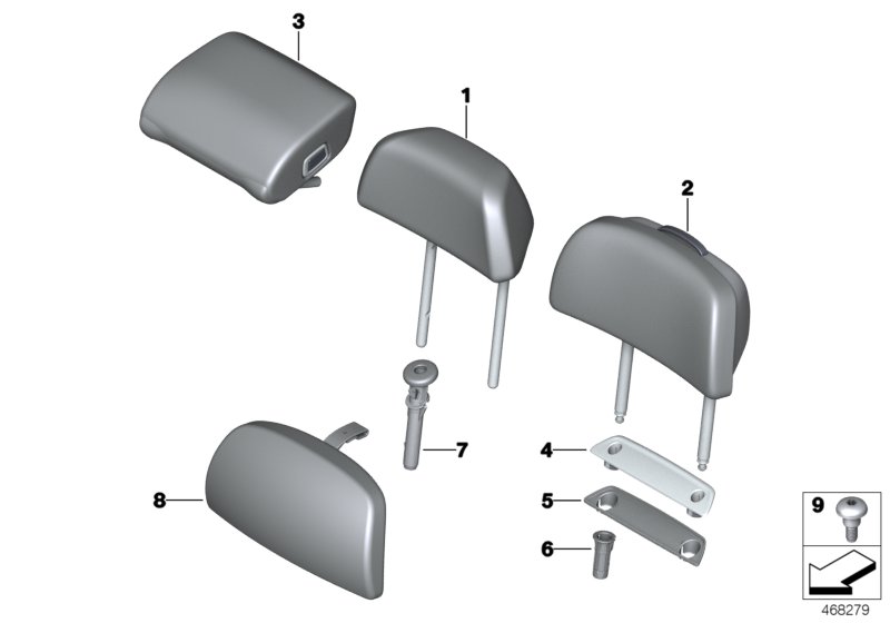 Rear seat head restraint