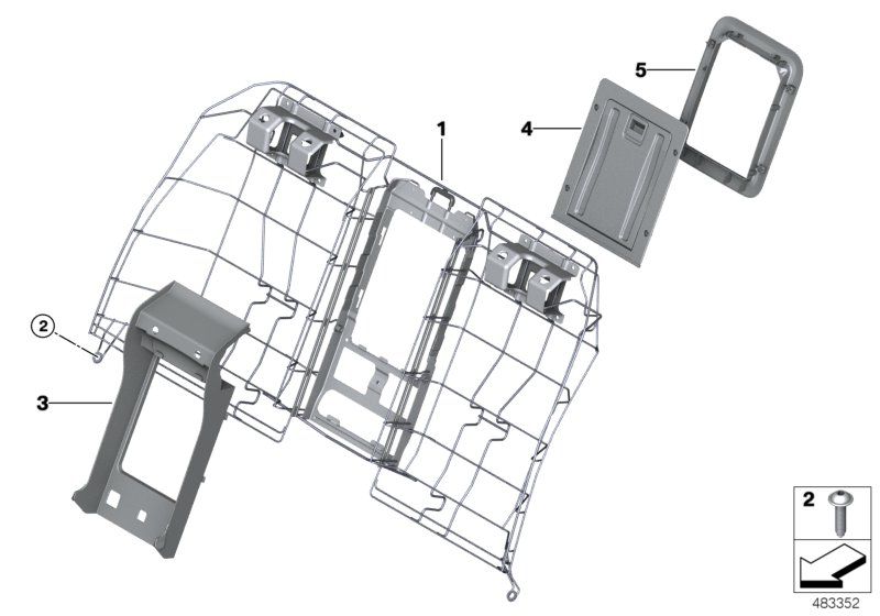 Seat, rear, seat frame, basic seat