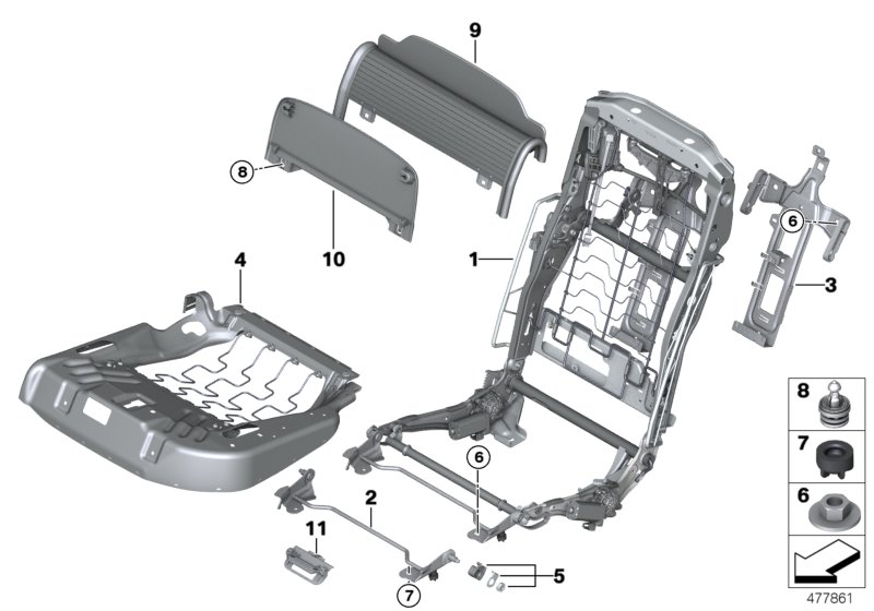 Seat, rear, seat frame, comfort seat