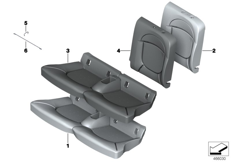 Seat, rear, cushion and cover