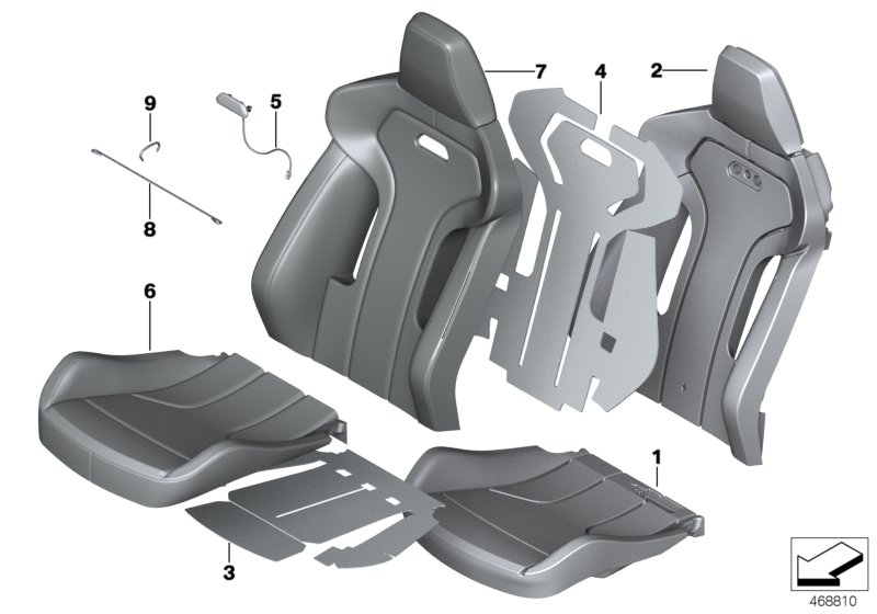 Seat, front, cushion &cover, sports seat