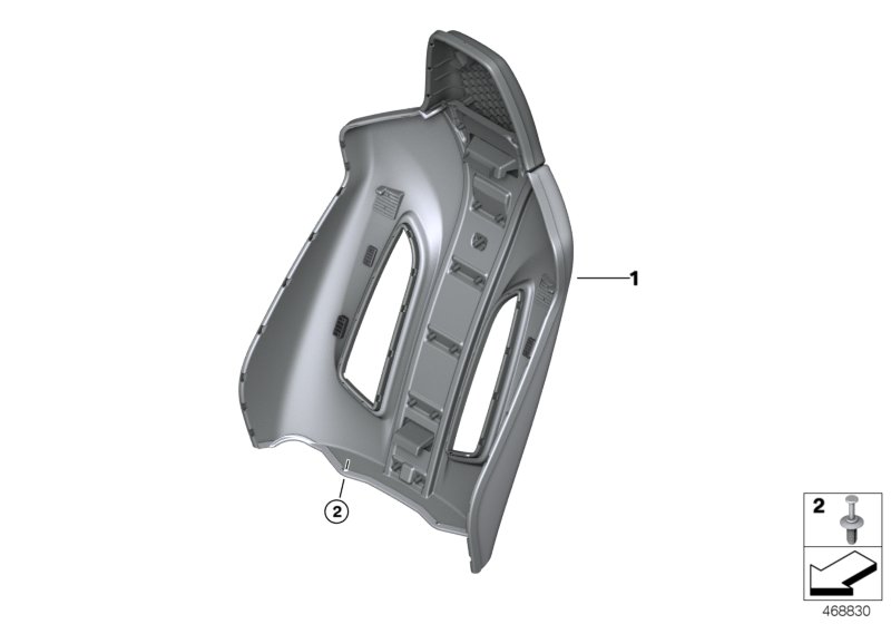 Set, front, backrest trims