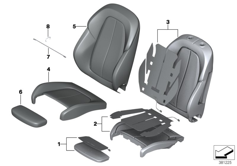 Seat, front, cushion &cover, sports seat